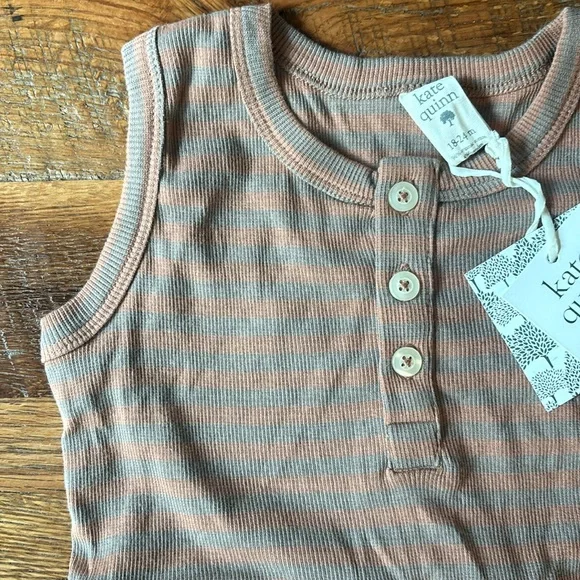 Kate Quinn stripe Peplum onesie NWT 18-24 months - Picture 2 of 6